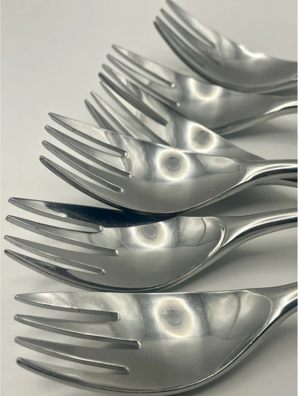 (6) Washington Forge TEARDROP Stainless Japan Salad Fork Lot ~ 6.5”